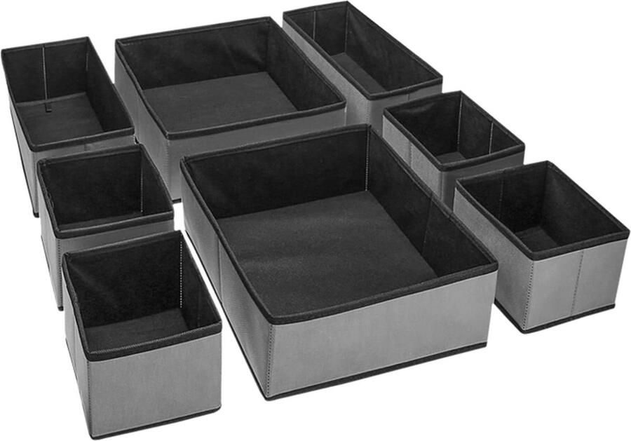 Opbergdoos voor Ondergoed en Kleding Opvouwbare Lade-organizers Divider Cubes Grijs