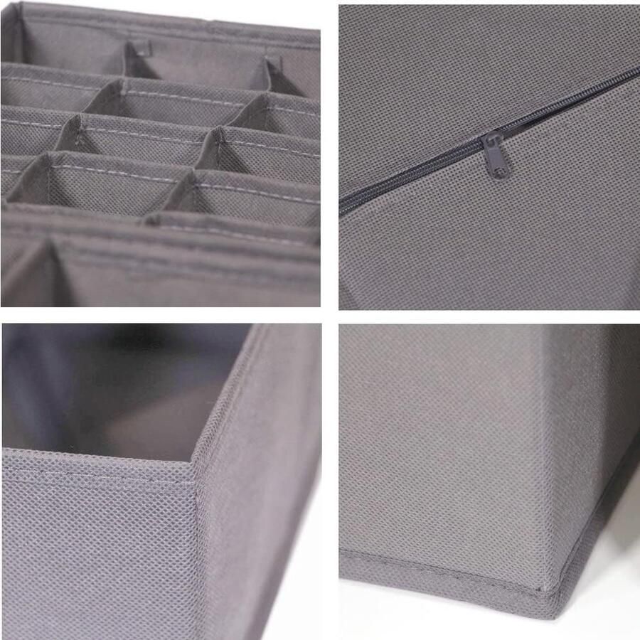 Opbergdozen 2 stuks voor sokken en kleine accessoires 24 vakken opvouwbare dozen kledingkast en laden opbergsysteem voor het bewaren