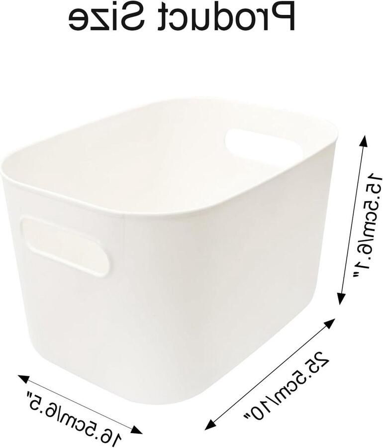 Opbergdozen met deksels 4 stuks stapelbare plastic opbergdozen klein formaat 8 l wit Ideal voor planken en kastopslag in badkamer en keuken