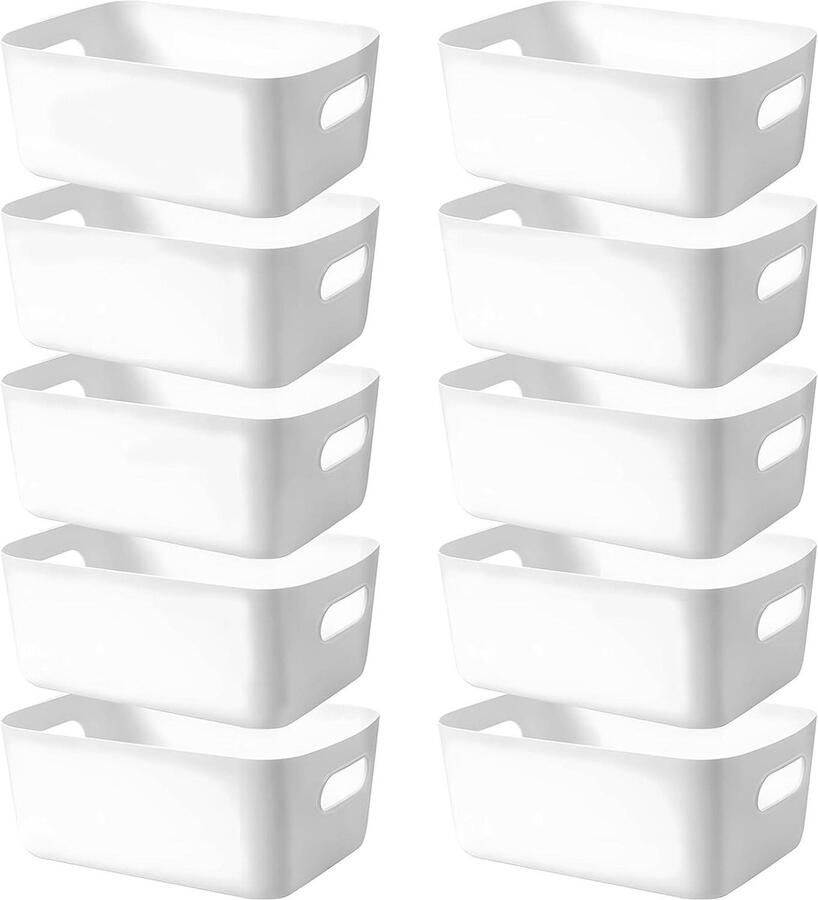 Opbergdozen met handgrepen multifunctioneel 10 stuks transparant kunststof