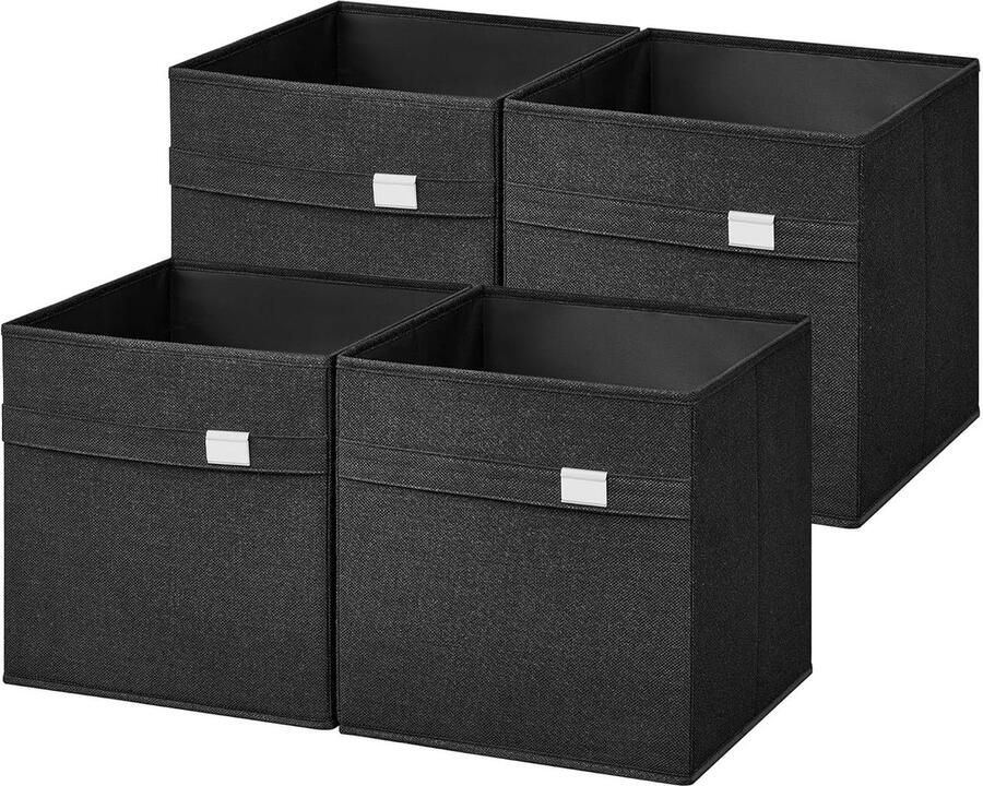 Cube Opbergdozen opvouwbaar 4 stuks inktzwart Oxford-stof