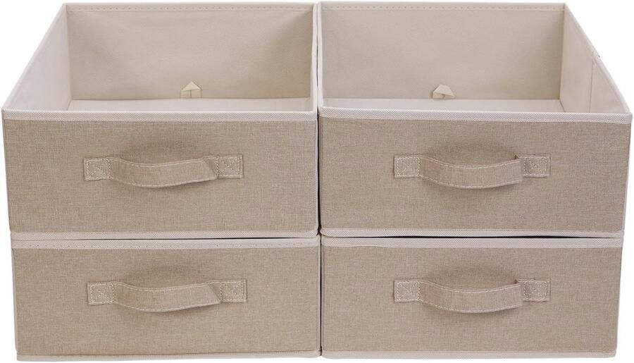 Opbergdozen voor Kledingkasten Set van 4 Ruimtebesparende Organizers 39 x 29 x 14 cm Perfect voor Kleding Speelgoed en Meer