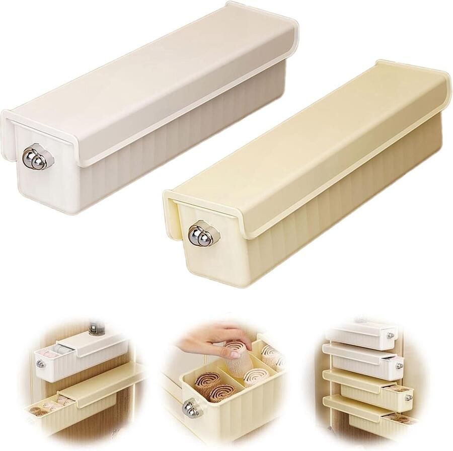 Opbergdozen Voor Ondergoed 2 Stuks Organizer Lade-Organizer Opbergsysteem Organizer Kleding Kast Organizer Wandgemonteerde Duurzaam Ruimtebesparende