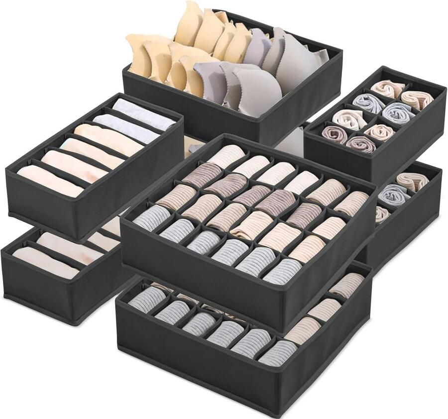 Opbergdozen voor ondergoed en accessoires 8 stuks lade-organizer voor kledingkast Ruimtebesparend opvouwbaar en veelzijdig