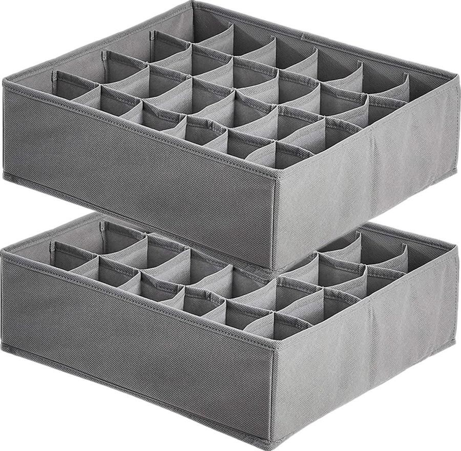 Opbergdozen voor sokken en kleine accessoires 24 vakken opvouwbare dozen kledingkast en laden opbergsysteem voor het bewaren