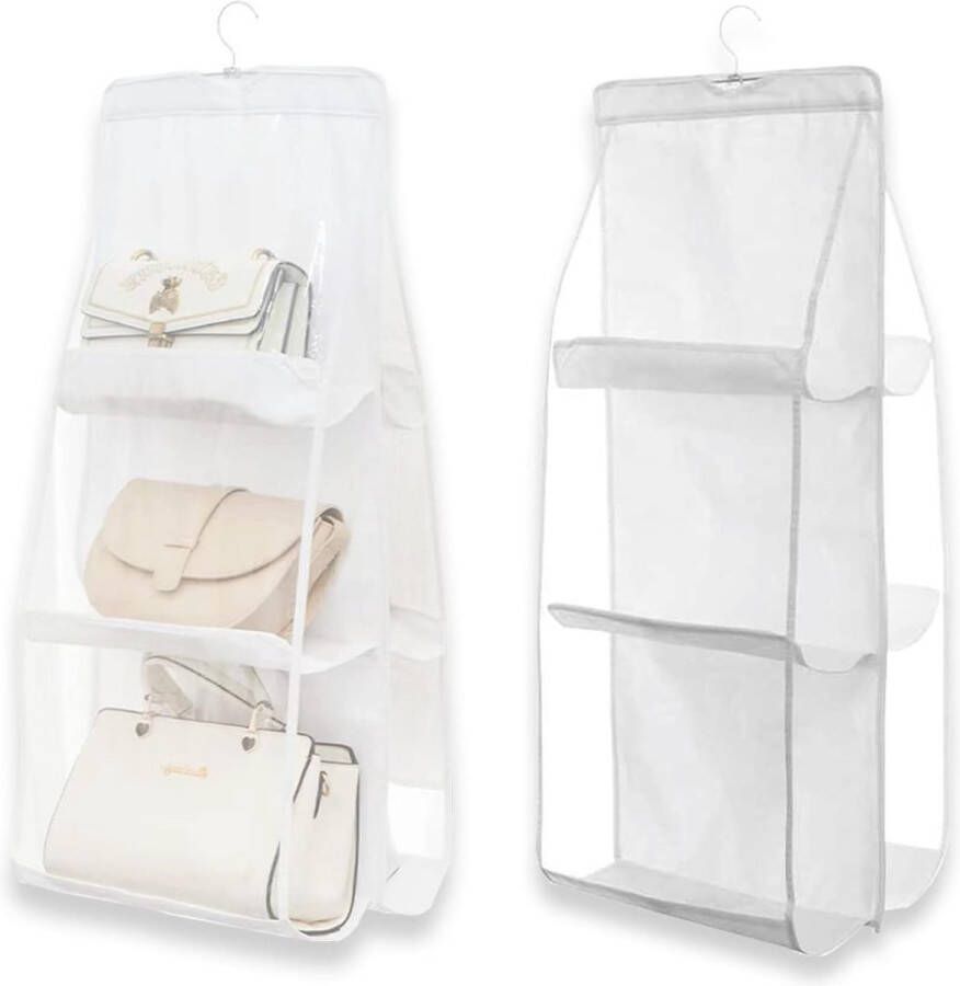 Opberghandtassen 2 stuks handtassen organizer hangend met 6 vakken zakhouder kledingkast organizer voor familiekast slaapkamer