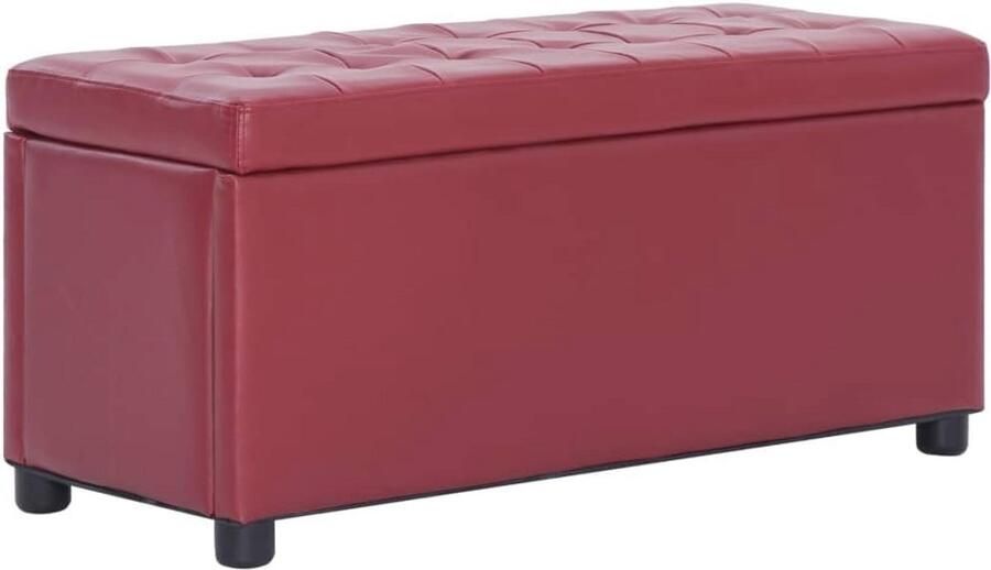 Opberghocker Voetenbank Hocker met Opbergruimte Wijnrood Stijlvolle Zitmeubel