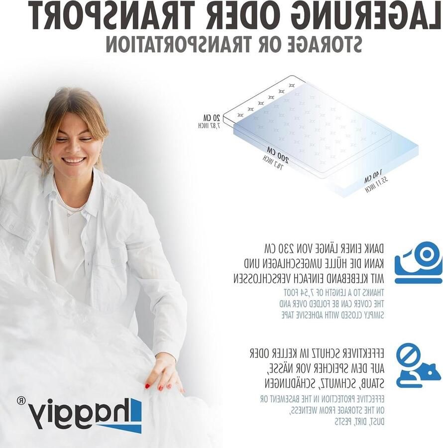 Opberghoes voor 140 cm brede matrassen geurloos en scheurvast opbergtas voor verhuizen en opbergen matrasbeschermer 140x200