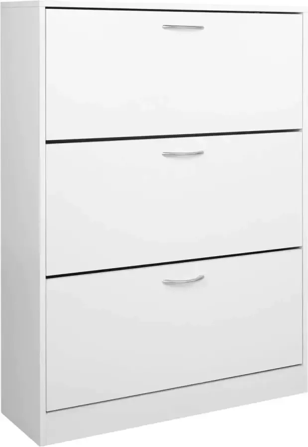 Opbergkast Kast 3 Lades Schoenenkast Opbergruimte Dressoir Wandkast Modern Dicht Wit