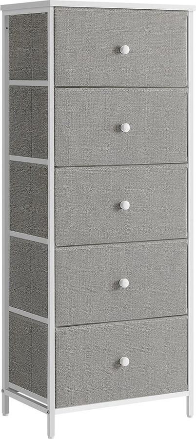 Rootz Living Rootz opbergkast lade-organizer spaanplaat duifgrijs-crèmewit 29 8 cm x 45 cm x 112 3 cm stalen frame stoffen lade voorkant