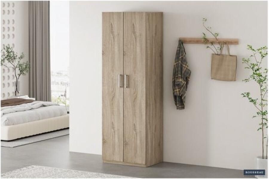 ZAZA Home Opbergkast 'Mike' 60 cm 2 deuren Sonoma WR02 Spaanderplaat en decor