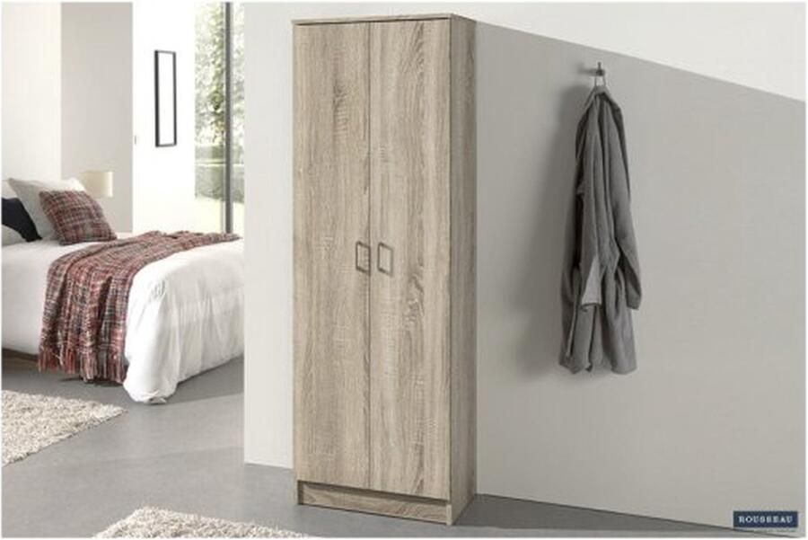 ZAZA Home Opbergkast 'Ray' 2 deuren en 4 legplanken Sonoma Spaanderplaat en decor