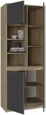 Perfecthomeshop Opbergkast voor in de keuken van 80cm Keukenkast 80 cm Grijs & Eiken Moderne keukenkast