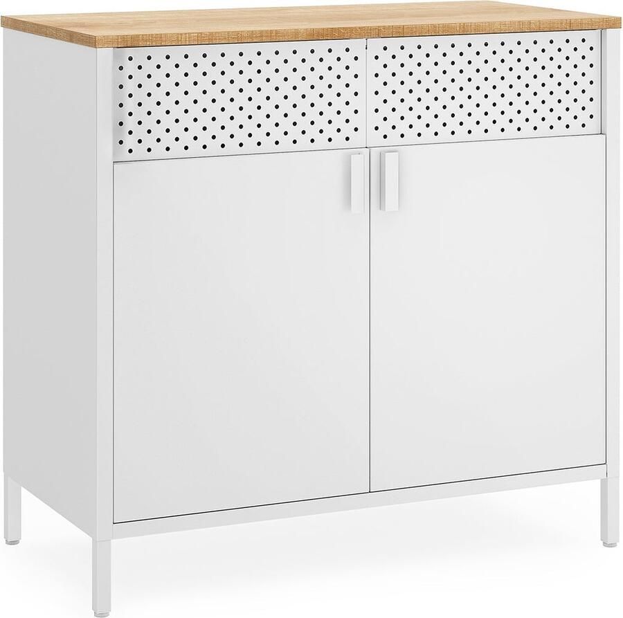 Rootz Living Rootz Opbergkast Witte Kast Spaanplaat Staal Ruime opbergruimte Stevige constructie Eenvoudige montage 40cm x 80cm x 76cm