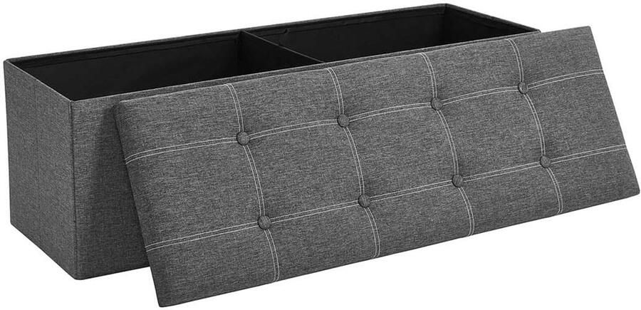 Opbergkruk bedbank voetenbank met opklapbaar verborgen opbergvak opvouwbaar ontwerp om ruimte te besparen huidvriendelijke en zachte bekleding geschikt voor slaapkamer woonkamer en gang 110 x 38 x 38 cm grijs