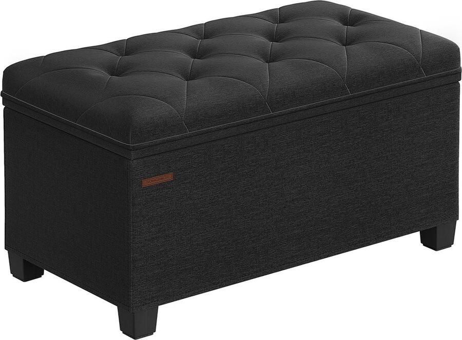 Rootz Living Rootz Opbergkruk Poef Voetensteun MDF-materiaal 40 cm x 76 cm x 40 cm Inktzwarte kleur