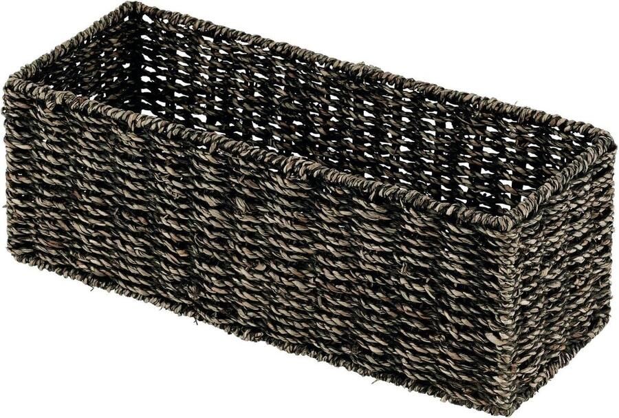 Opbergmand badkamerorganizer voor oppervlakken en kasten in de badkamer voor toiletpapier gevlochten-zeegras zwarte wassing badkameropbergmand Wicker Storage Basket (2-5)