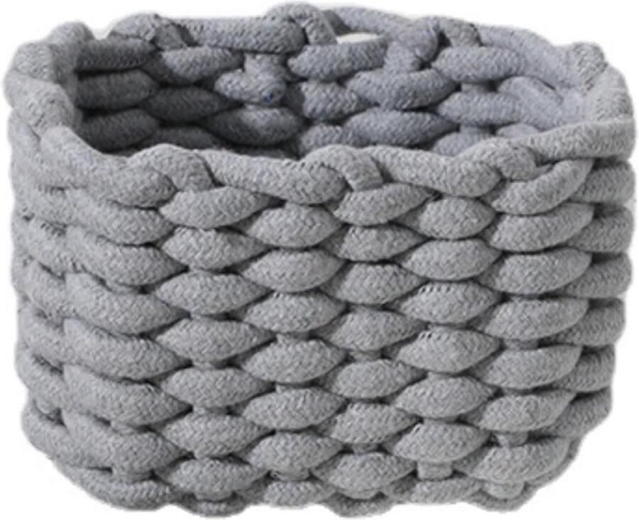 Opbergmand katoenen touw mand opslag wikkelcommode organizer opbergmanden voor kast badkamer kinderkamer (grijs)