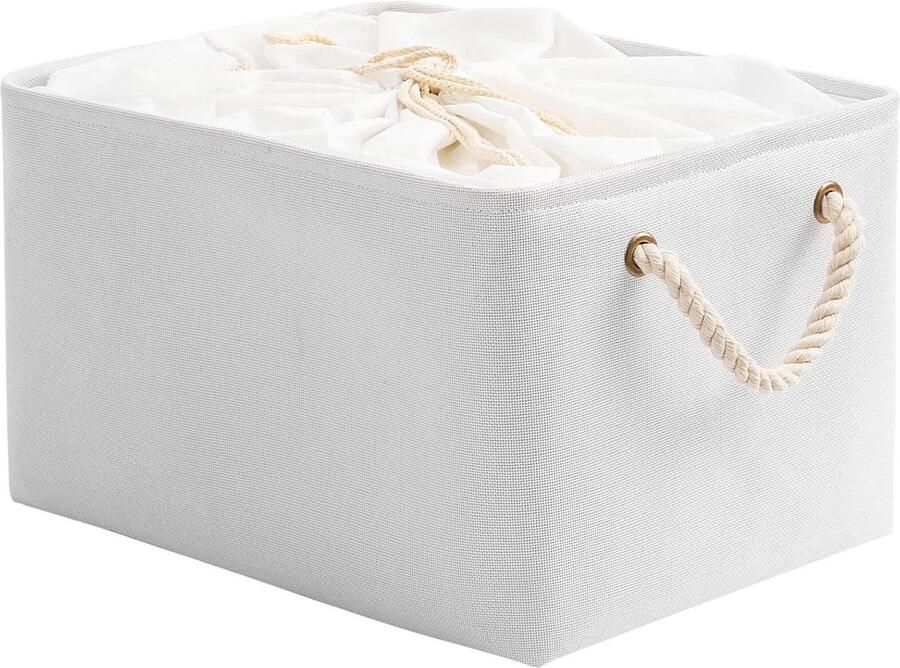 Opbergmand Stof Opvouwbaar Geschikt voor Kast en Plank 1 stuk Wit 33x23x20cm