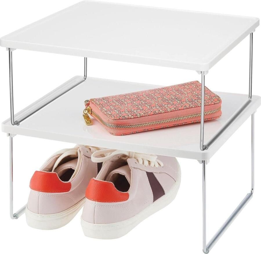 Opbergmand bamboe canvas plat opvouwbaar compact opbergen geïntegreerde handvatten geweven stof houten rand 2 stuks verpakt medium crème kastanjebruin