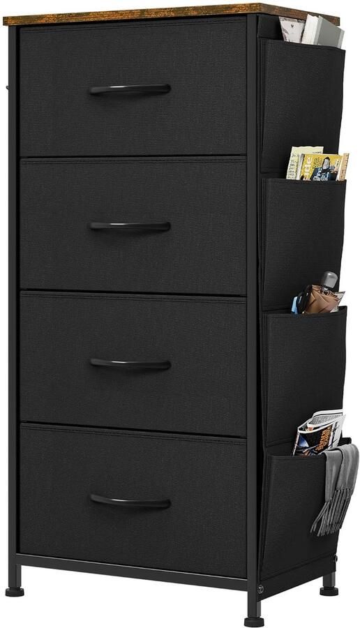 Opbergorganizer met 4 Laden Modern Design 1 stuk Wit Metalen Frame MDF Hout