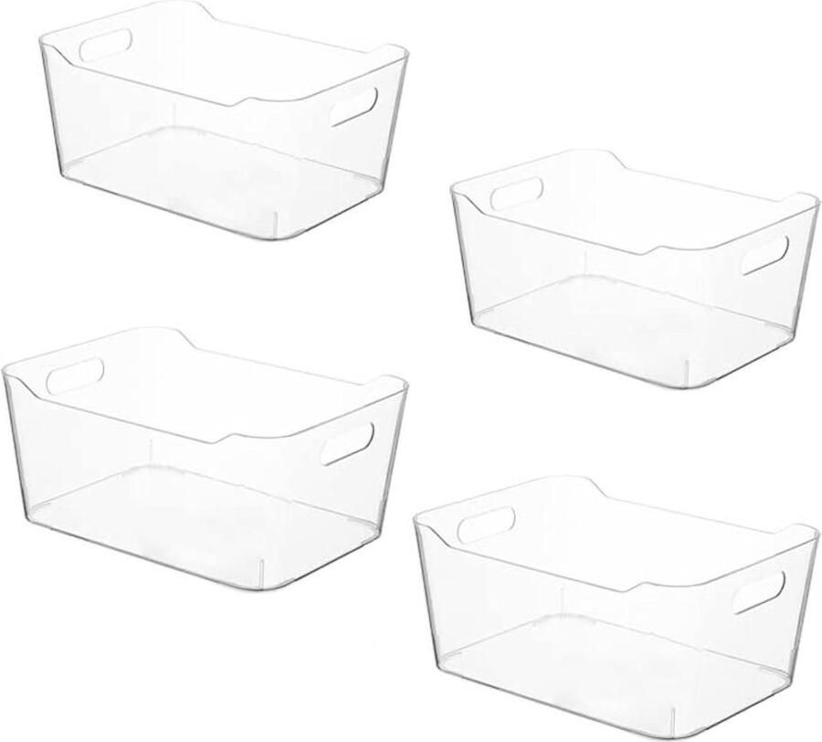 Opbergorganizers plastic 4 stuks transparant badkamer keukenorganizer veelzijdig bureau make-up keukenkast