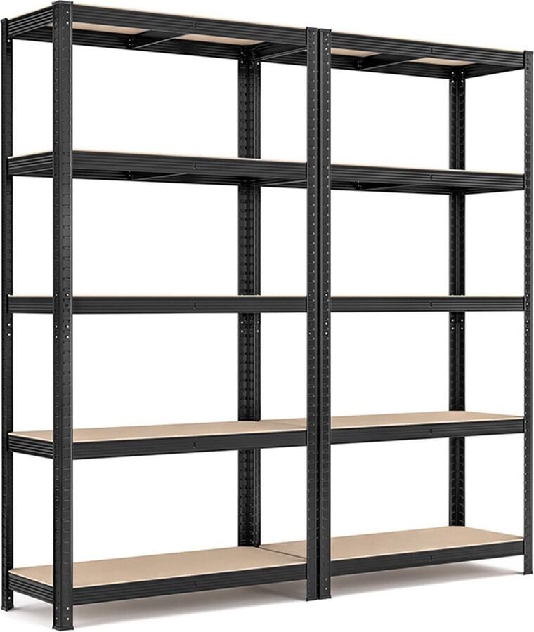 Rootz Living Rootz Opbergplanken Set van 2 Stalen Rek Metalen Rek Zware Planken 180cm x 90cm x 40cm