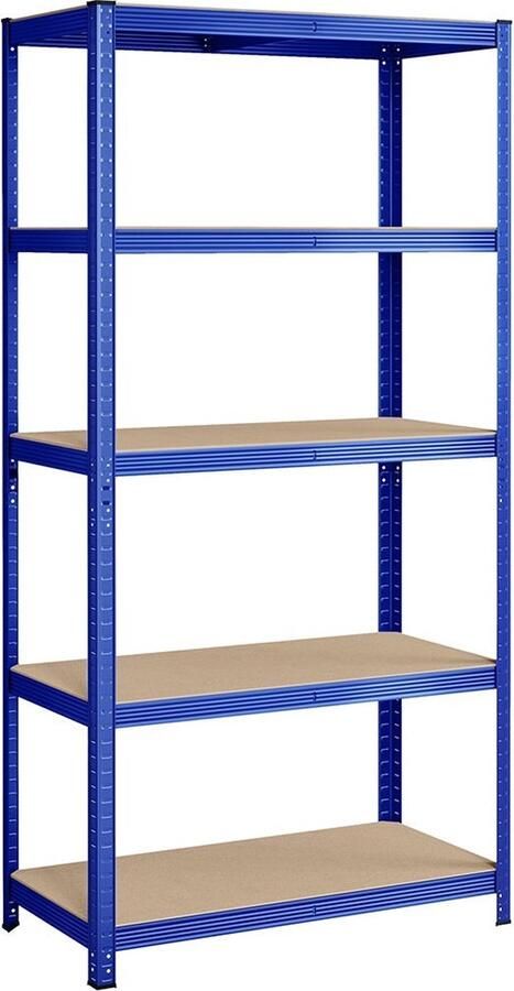 Rootz Living Rootz Opbergrek Stalen Plankensysteem Garage Organizer Verstevigd Frame Verstelbare Planken 200cm x 100cm x 50cm Blauw