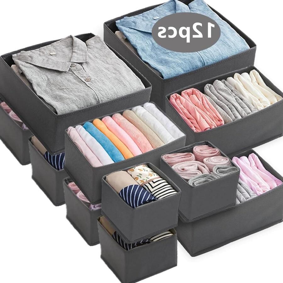 Opbergsysteem met 12 laden grijs opvouwbare kledingkast organizer beha's sokken stropdassen. kledingkasten slaapkamer