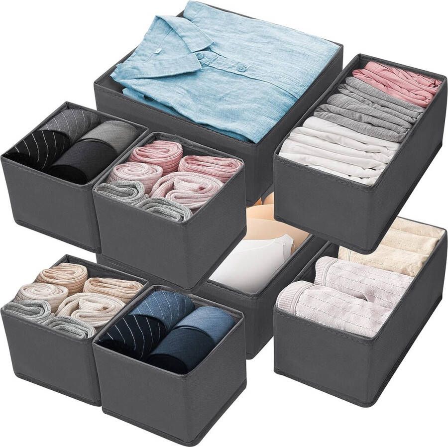 Opbergsysteem met 8 laden kledingkast organizer opvouwbare opbergdoos stof ondergoed organizer lade kast ladeverdeler voor kleding beha's sokken stropdassen