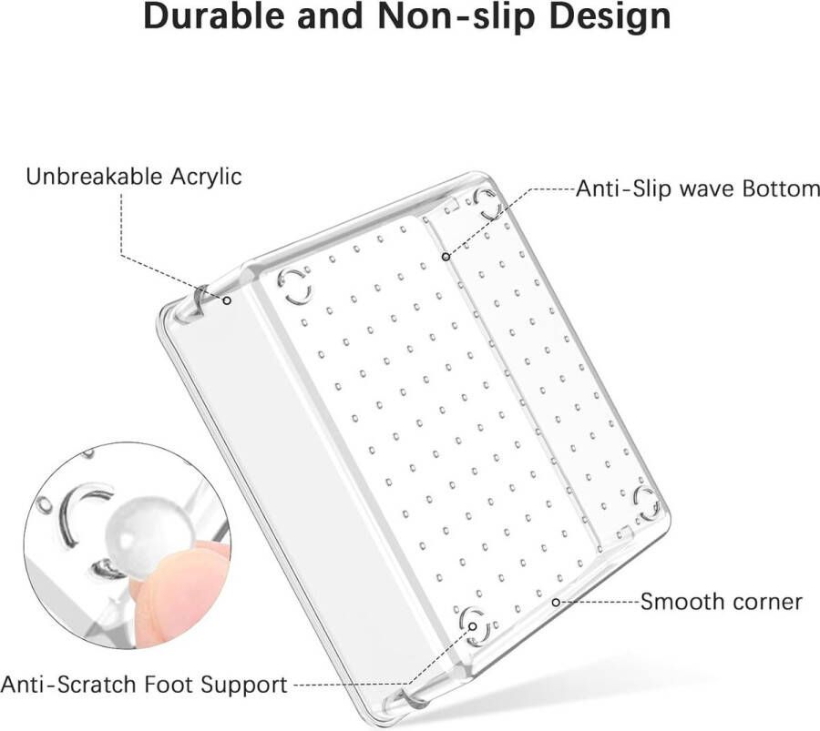 Opbergsysteem voor laden 5 stuks antislip lade-organizer met 30 stuks rubberen buffers 2 formaten transparante gescheiden opbergdozen voor de keuken make-up kantoor pennenbakjes