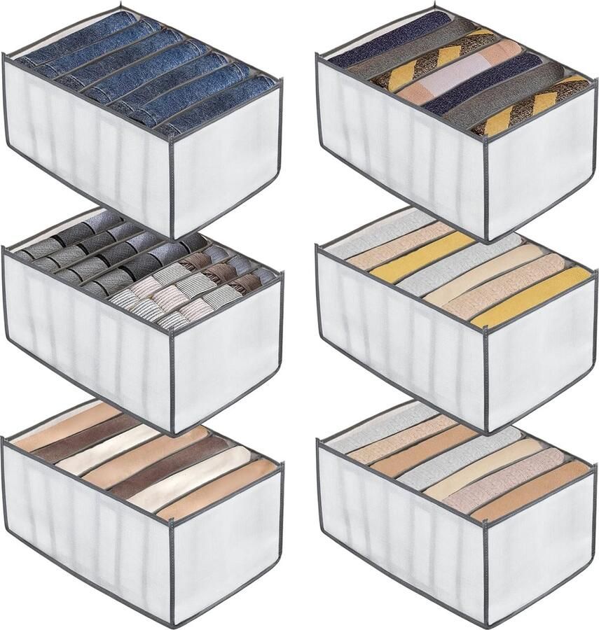 Opbergsysteem voor laden 6 stuks voor de kledingkast organizer opvouwbare opbergdozen van stof kledingopslag en organisatie netjes opbergen van kleding; T-shirts broeken en ondergoed