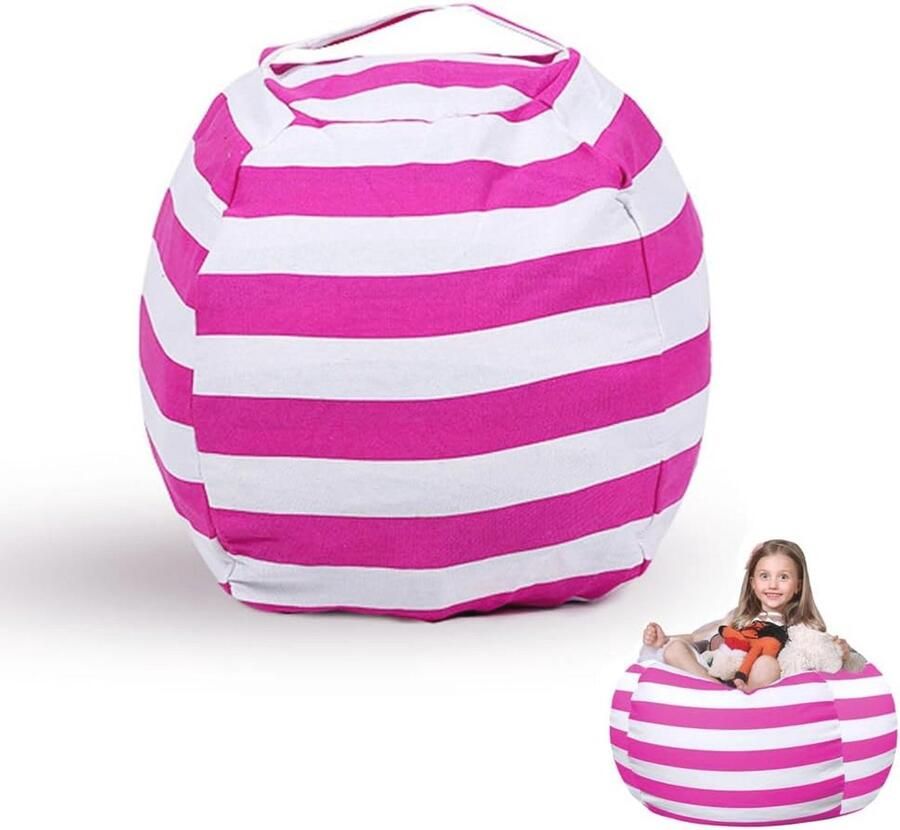 Opbergtas voor Pluche Speelgoed Comfortabele Zitzak voor Kinderen Ideaal voor het Opbergen van Speelgoed (61 cm)