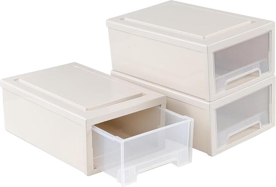 Opbergtoren 3 laden stapelbare opbergladen 7 l van kunststof