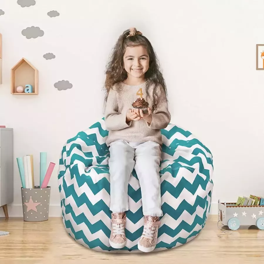 Opbergzak voor speelgoed gestreepte zitzak opbergtas