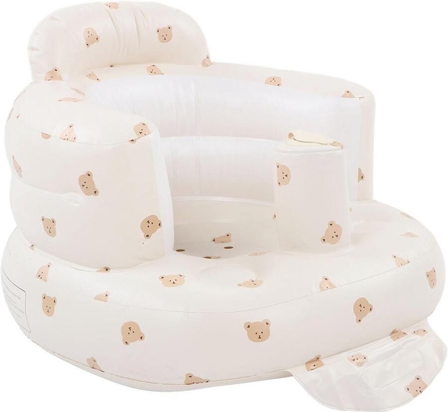 Opblaasbaar Baby Zitje met Rugsteun Peuter Douche Stoel en Draagbare Zitplek voor Baby's van 3 tot 36 Maanden