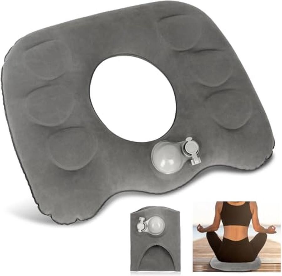 Opblaasbaar Donutkussen voor Comfortabel Zitten Ergonomisch Zitkussen voor Bureaustoel Auto en Rolstoel