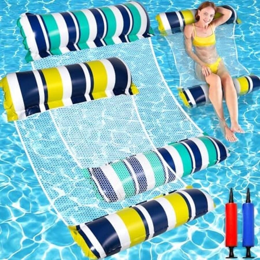 Opblaasbaar Drijvend Bed Waterhangmat 4-in-1 Lounge Stoel