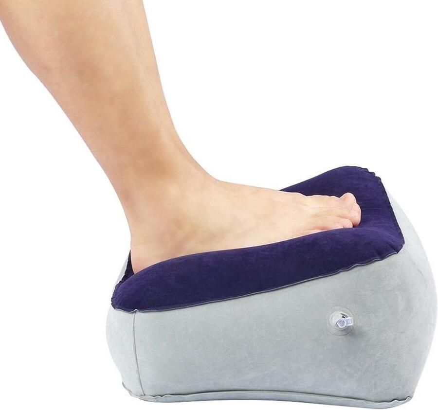 Voetkussen Voetsteun Ontspanning voor Vliegtuigen Kantoor Huis Reizen (Kleur: Grijs+Blauw)