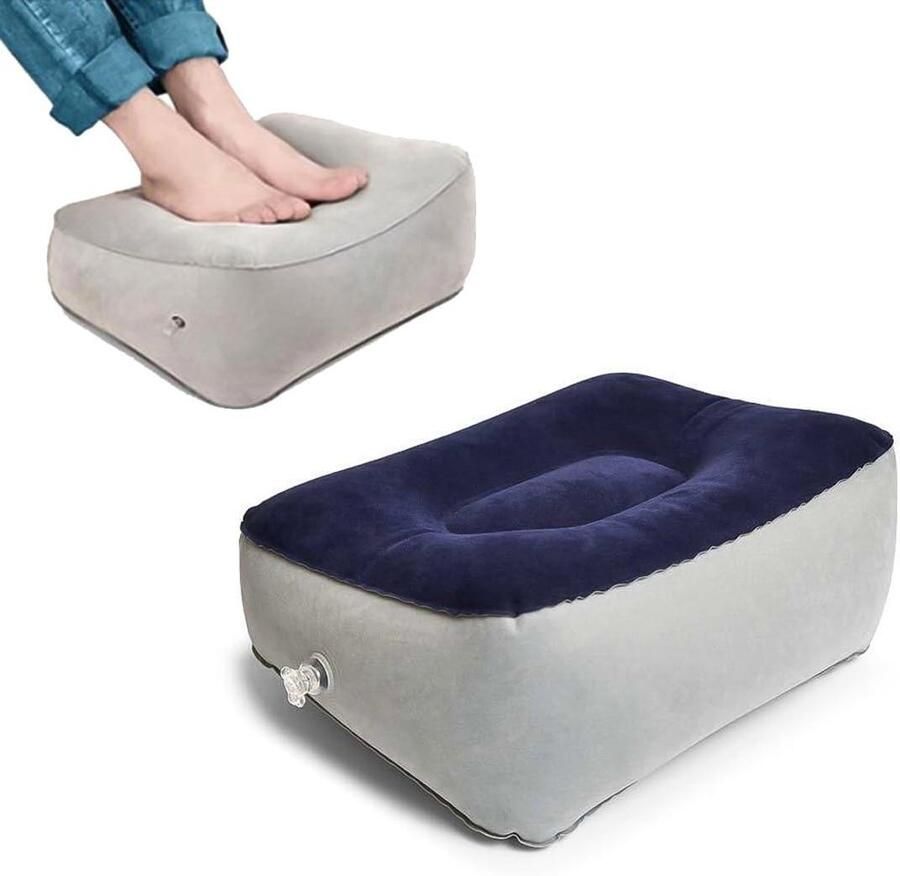 Inflatable Footrest Cushion Reduce Swelling and Improve Circulation for Travel and Home
