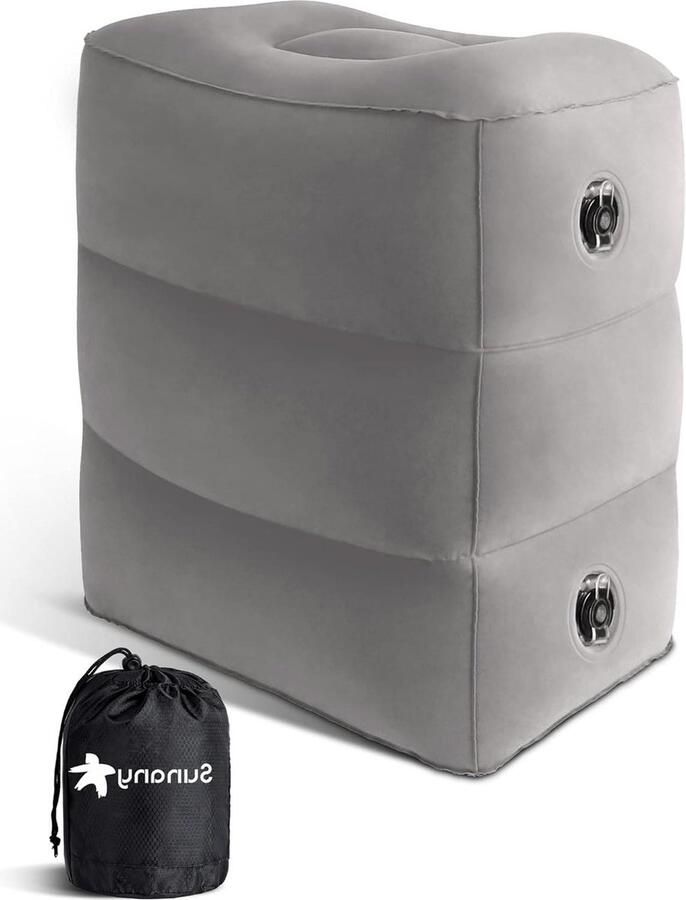 Opblaasbaar voetsteunkussen voor reizen In hoogte verstelbaar Voor kinderen en volwassenen Reiskussen Geschikt voor kantoor en thuis Foot rest