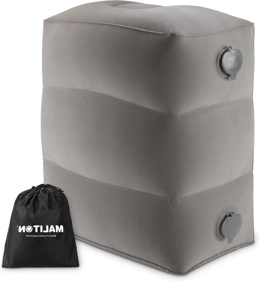 Opblaasbaar voetsteunkussen voor vliegtuig peuter reizen verstelbare hoogte beenkussen grijs 1Pack Foot rest