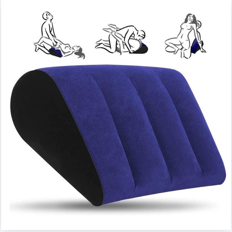 Opblaasbaar wigkussen Zacht duurzaam en ontworpen voor comfort tijdens intimiteit. Verbetert verschillende posities en ondersteunt het lichaam. Lichtgewicht draagbaar en gemakkelijk op te blazen leeglopen. Gemaakt met niet-giftige materialen pe