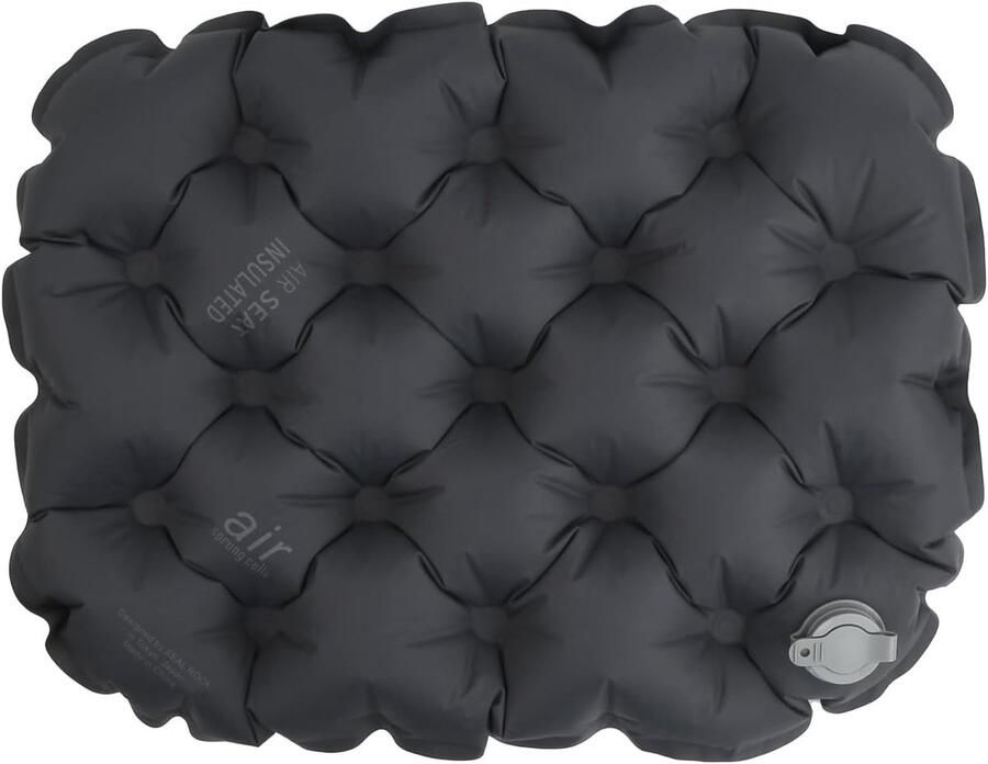 Opblaasbaar zitkussen kampeerkussen ultralicht ergonomische zitmat reiskussen opblaasbaar klein draagbaar zitkussen buiten waterdicht luchtkussen voor stoel auto kantoor strand (grijs)