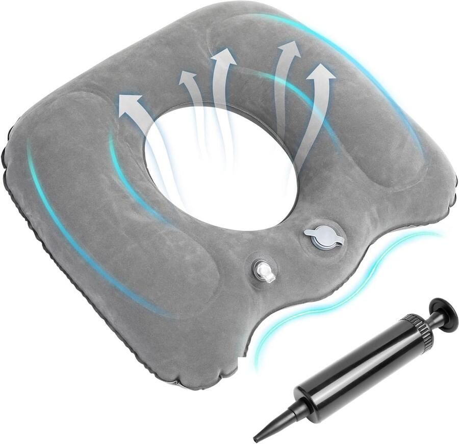 Opblaasbaar zitkussen orthopedisch zitkussen ergonomisch aambeienkussen voor bureaustoelen rolstoelen reiskussen