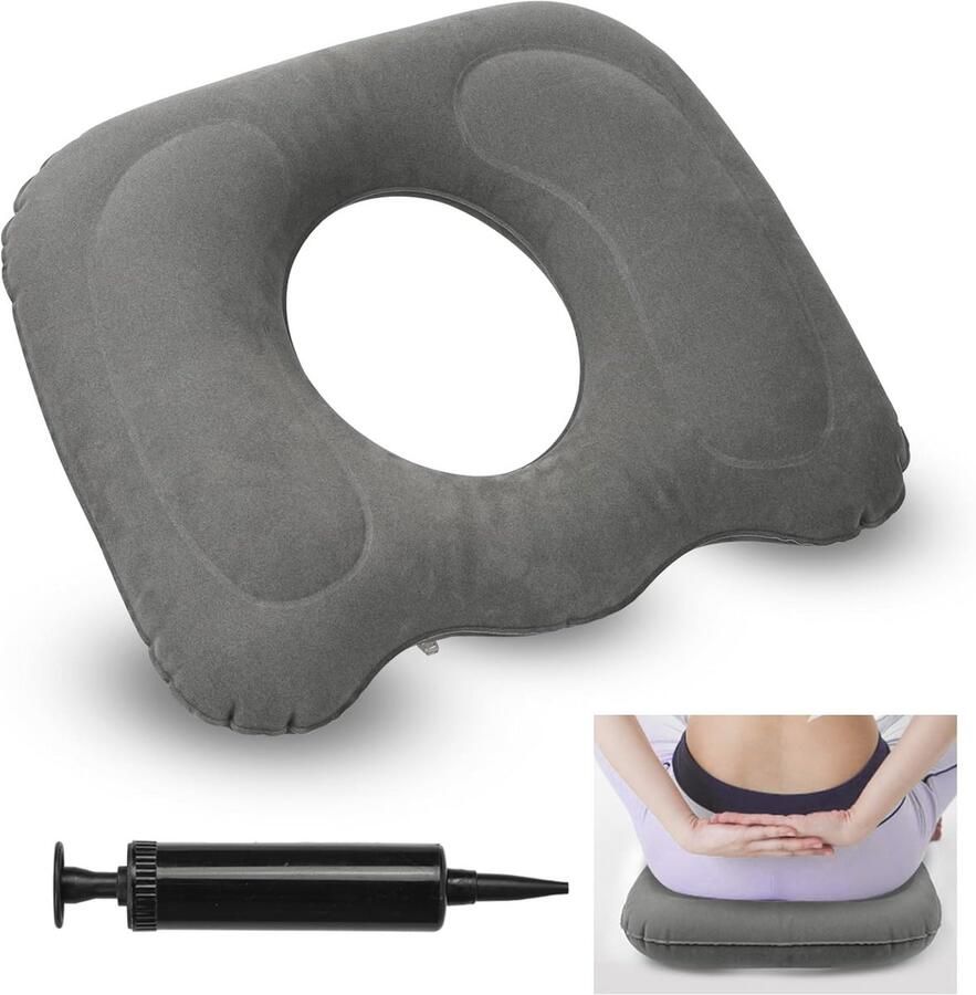 Opblaasbaar Zitkussen voor Coccyx Relief en Ergonomisch Comfort – Donutkussen voor Aambeien Stuitbeenpijn en Sciatica