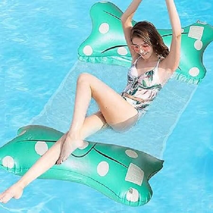 Opblaasbaar zwembed opblaasbare hangmat waterhangmat 4-in-1 loungestoel zwembad luchtmatras opblaasbaar voor volwassenen en kinderen