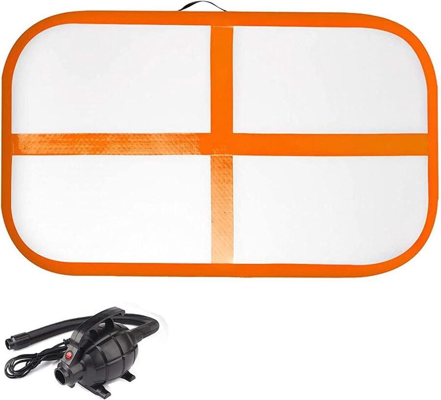 Opblaasbare Airtrack Fitnessmat Turnmat voor Gymnastiek en Thuisgebruik 1 m Oranje