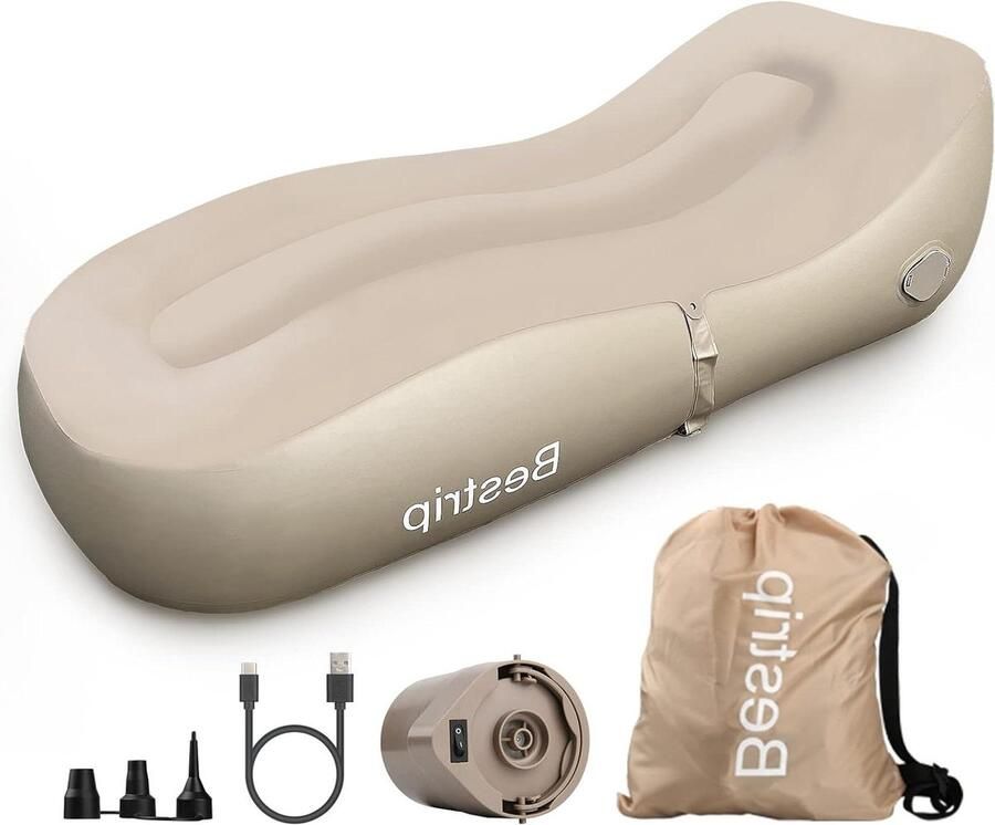 Opblaasbare bank met elektrische luchtpomp Geschikt voor binnen en buiten 180 x 70 x 50 cm