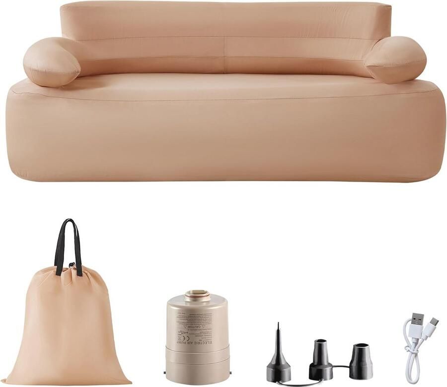 Opblaasbare bank met ingebouwde luchtpomp voor camping en reizen 800 lbs capaciteit